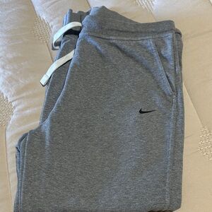 Nike ladies Gray Sweatpants with Black Logo